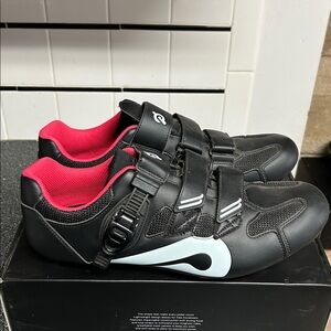 Peloton Cycling Shoes Women EU 46 Black Red Spin Bike Shoes Look Delta